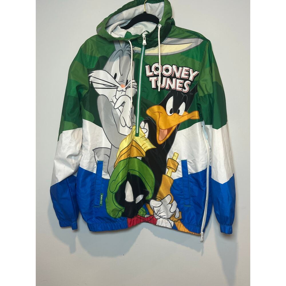 Vintage 90s Members Only Looney Tunes Windbreaker Jacket Quarter Zip Mens Size S